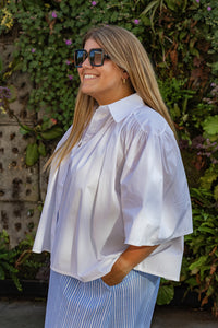 Romi - blouse flowy - wit