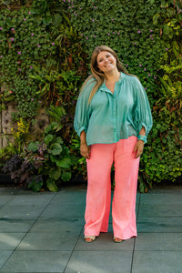 Vicky - blouse - aqua turkoois