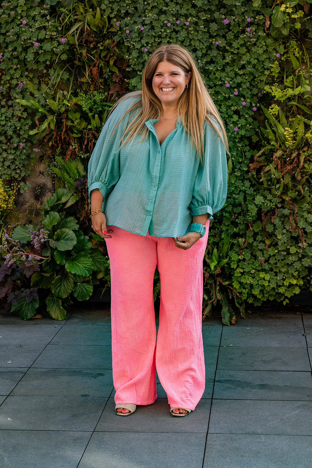 Vicky - blouse - aqua turkoois
