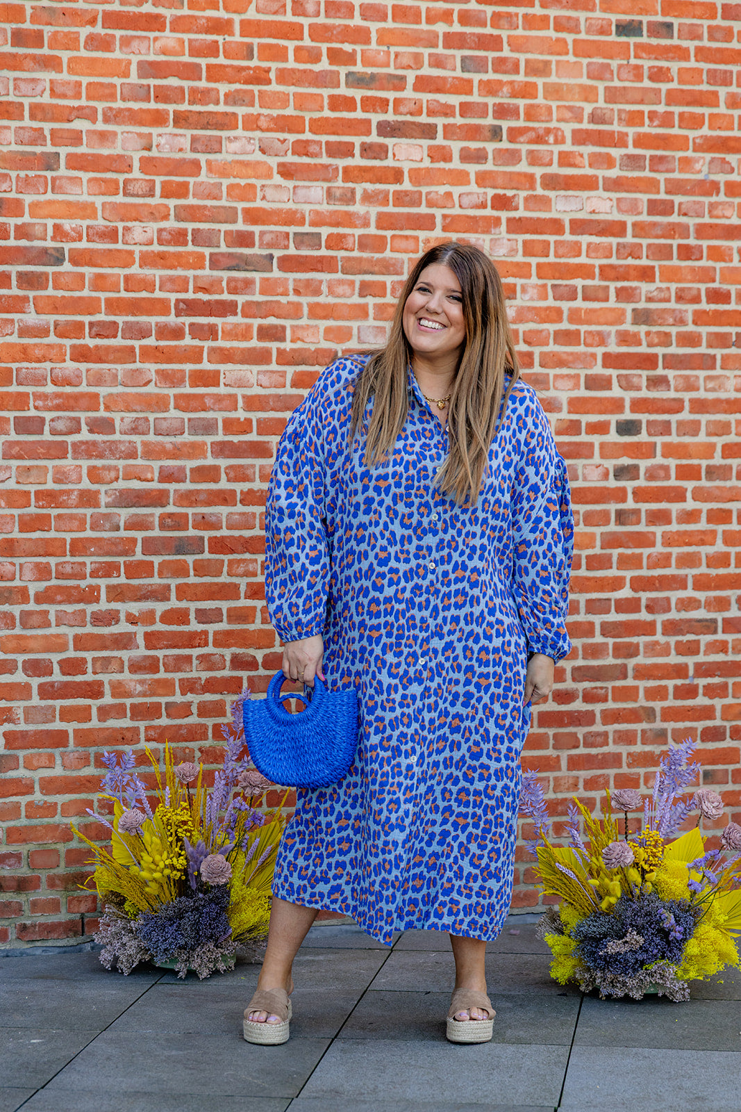 Lo - kleedje print - leo blauw- laatste stuk