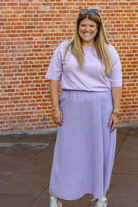 Basic Tee - t-shirt - lila - laatste stuk