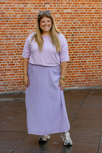 Basic Tee - t-shirt - lila - laatste stuk