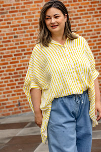 Maddi - blouse- wit/geel