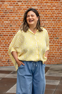 Maddi - blouse- wit/geel